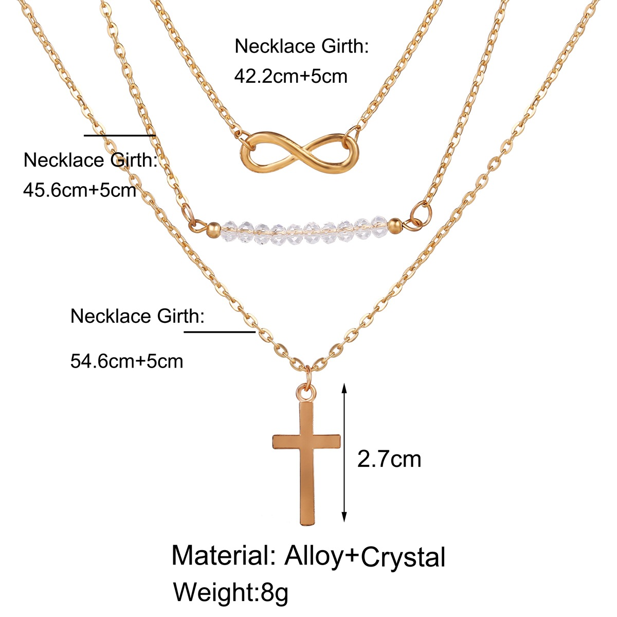Simple Eye Cross Necklace display picture 1