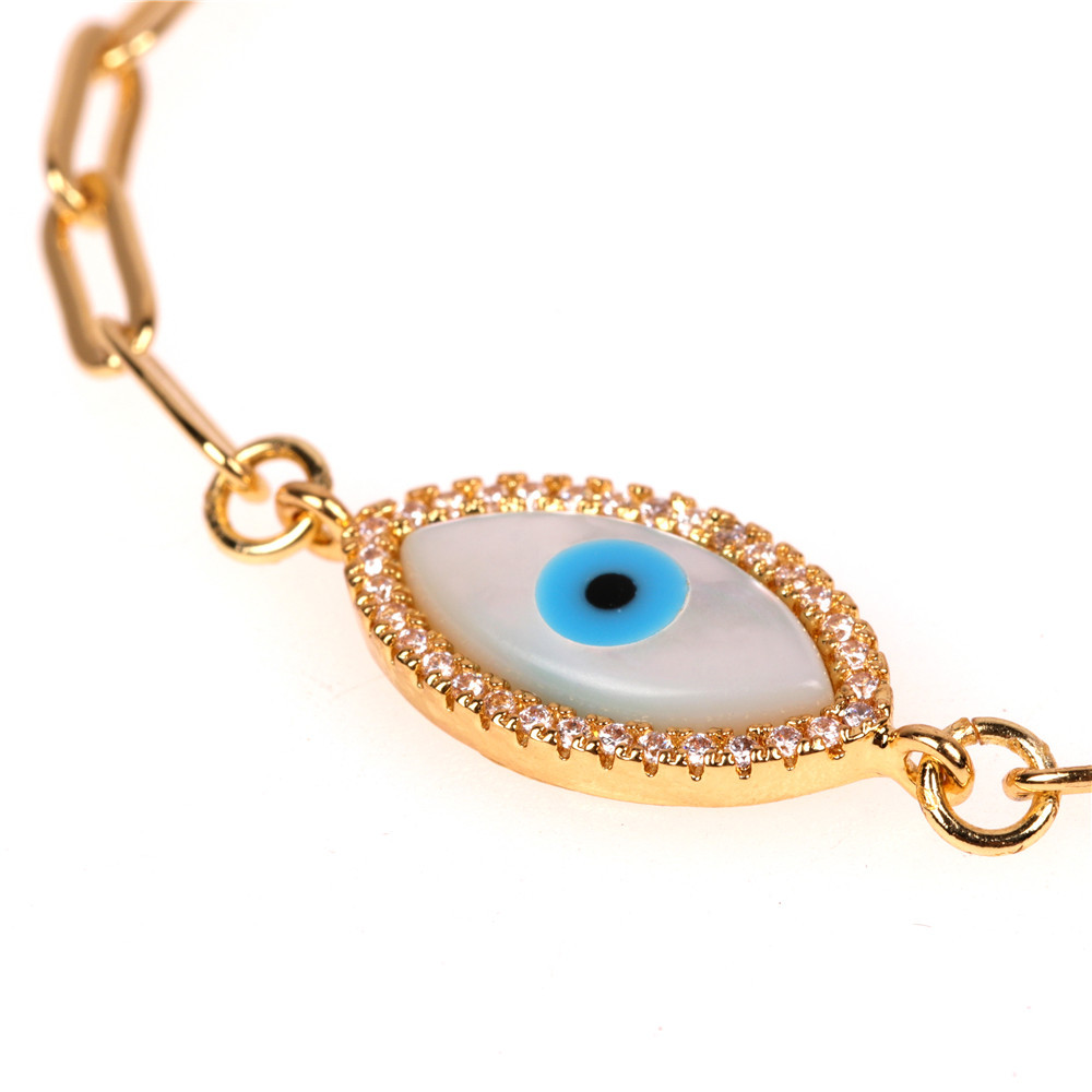 new accessories niche design diamond shell palm eyes bracelet personalized hip-hop bracelet wholesal