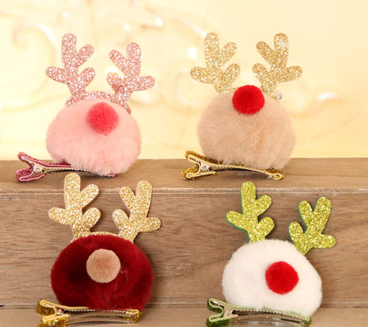 Christmas Decorations Antlers Hairpin Barrettes New Christmas Gift Headdress For Children And Kids Present Small Gift display picture 13
