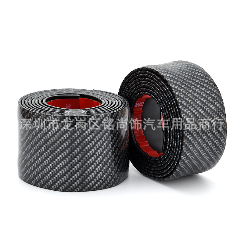 Barra de umbral de automóvil de modificación universal pedale de decoración para parachoques de fibra de carbono para protector del maletero tira antichoque