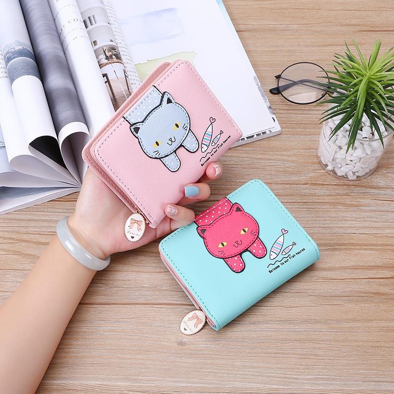 Women's Cat Pu Leather Zipper Coin Purses display picture 6