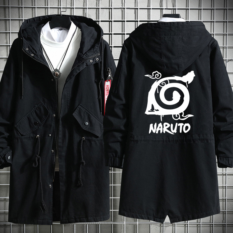 Naruto sasuke yuzhibo familia kakashi dibujos animados otoño e invierno grueso hombres y mujeres estudiante pareja gabardina image 21
