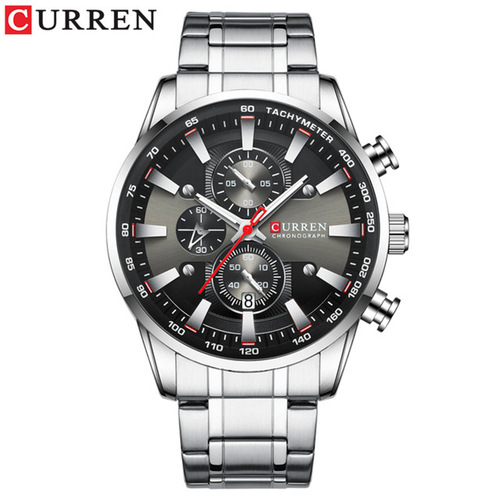 CURREN/Karen 8351 trendy men's waterproof watch six-pin multi-functional fashionable steel band watch