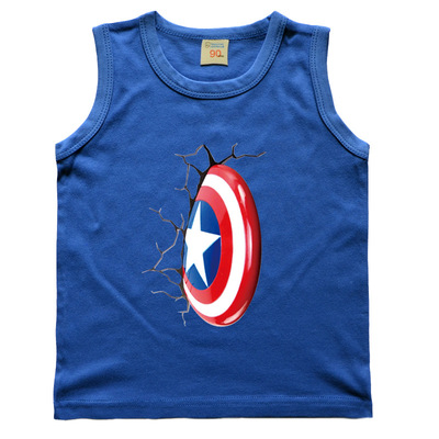 CUHK summer new pattern Solid white children vest Captain America children