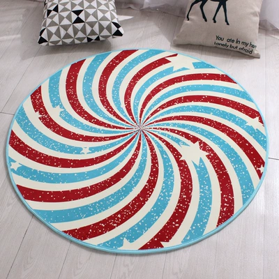 Avtomobil döşəmə paspasları, Children's cartoon bedroom bedside mat - vortex-80cm-diameter-round