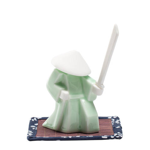 Creative Chinese-style ceramic samurai and knight desk ornament, home incense holder, incense burner, incense pot, incense stand, incense tray
