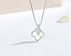Necklace, chain for key bag , silver 925 sample, internet celebrity, light luxury style, simple and elegant design, four-leaf clover