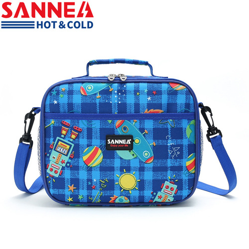 SANNE Insulated Bag Children's Lunch Bag Portable Cartoon Lunch Box Bag Fresh-keeping Cold Ice Bag Thickened Lunch Bag