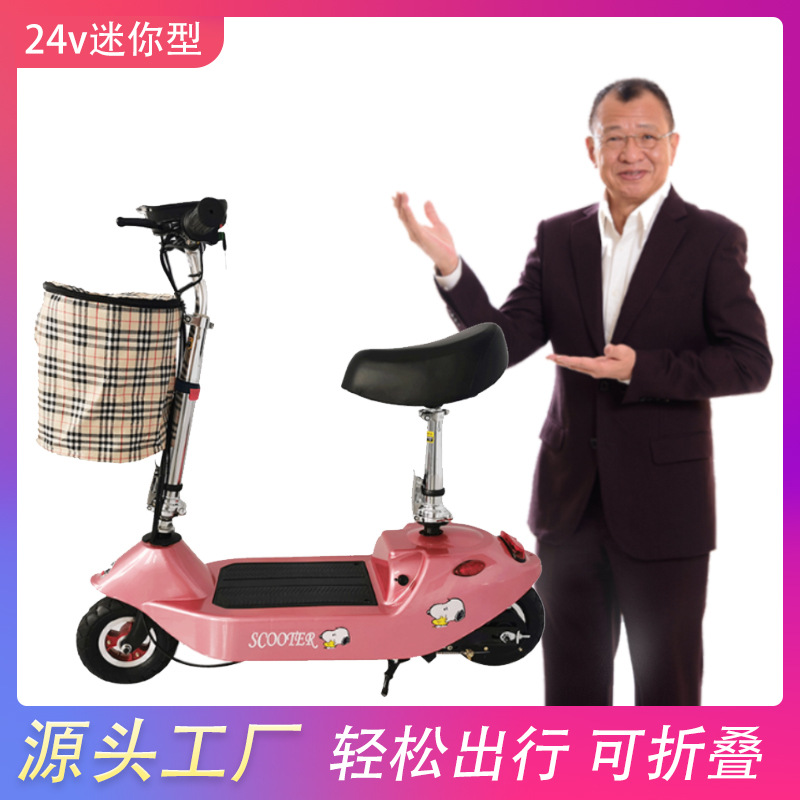 京京小海豚24v小型迷你两轮电动自行车折叠轻便电动车电瓶车厂家