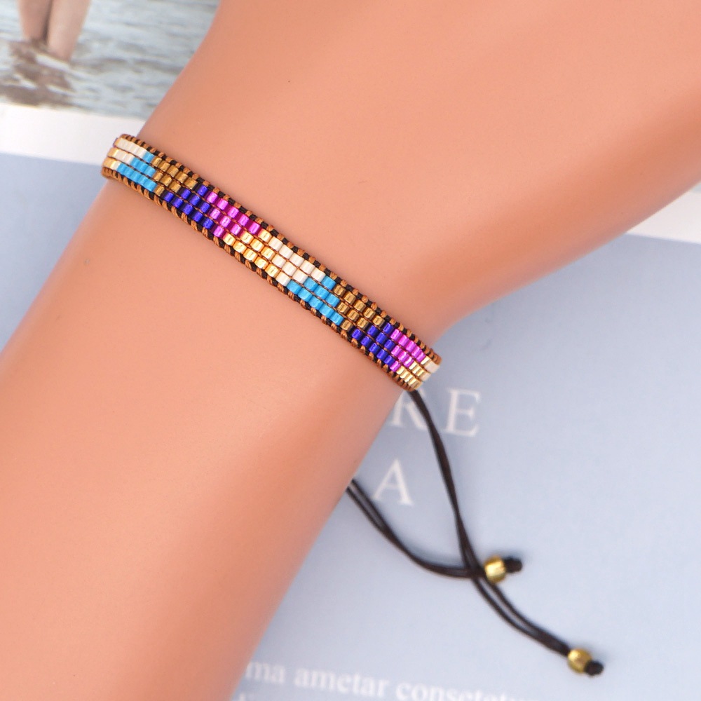 Miyuki Rice Beads Woven Bohemian Bracelet display picture 2