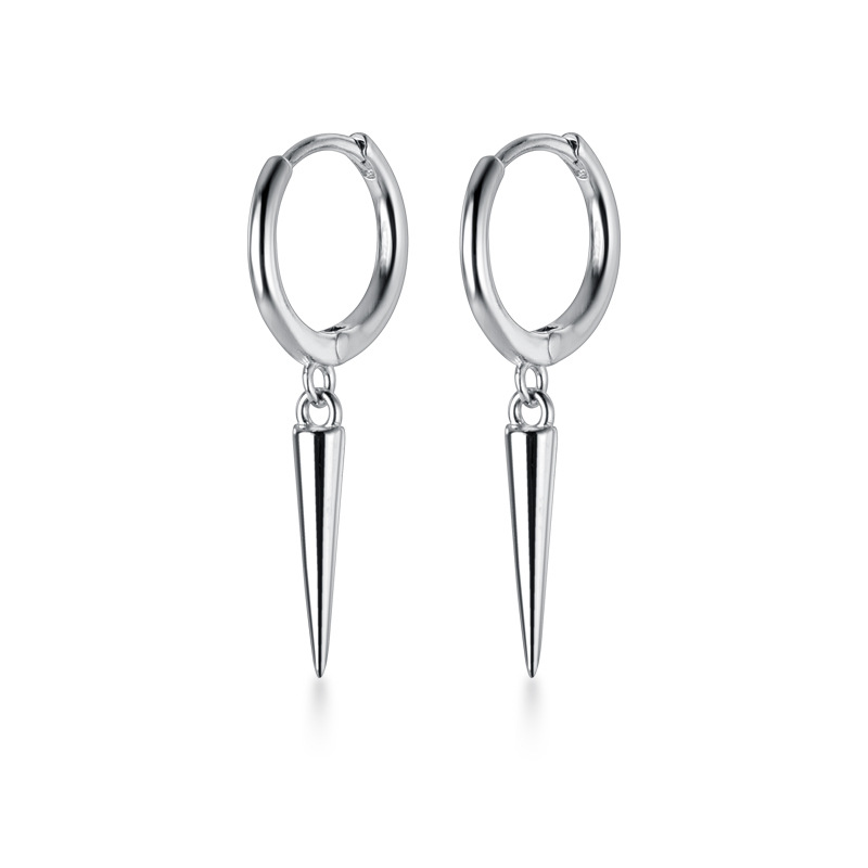 Eloch s925 plata coreana personalidad geometría cono perfiles de orejas de moda femenina creativa corto temperamento pendientes G4045