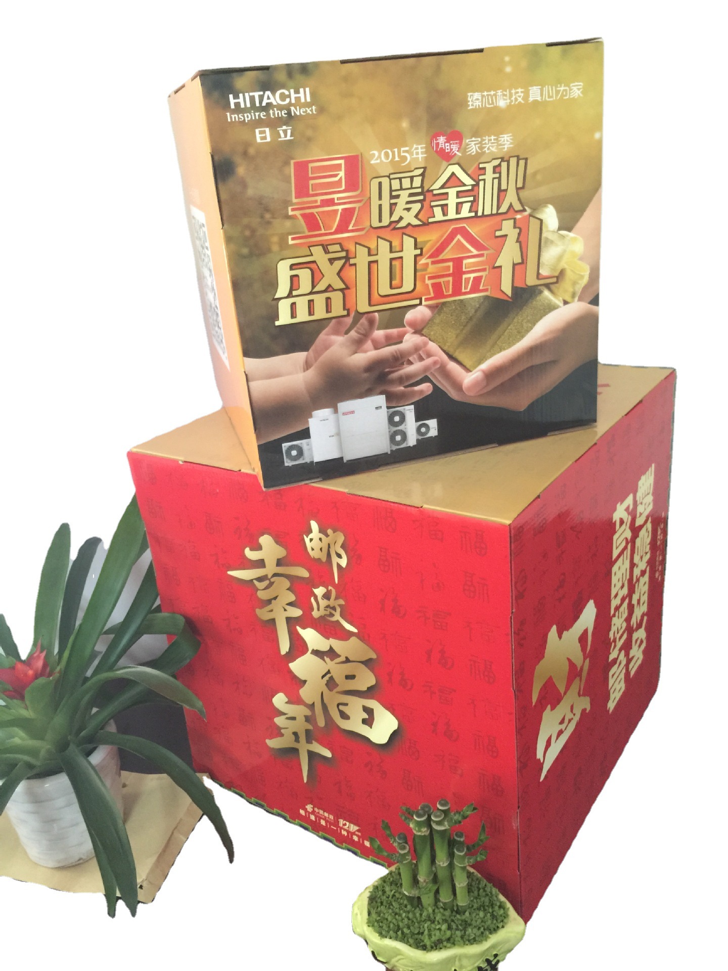 供应 堆头 邮政储蓄活动纸堆头  40X40X40CM内配十字刀卡