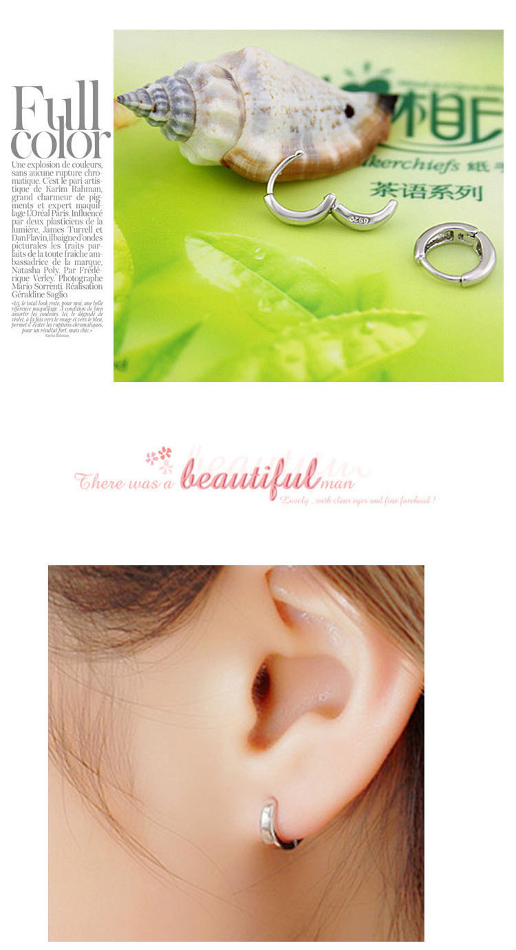 Pendientes de plata esterlina 925 pendientes simples al por mayor de Corea del Sur joyería de plata esterlina de las mujeres del todo-fósforo pendientes círculo pendientes