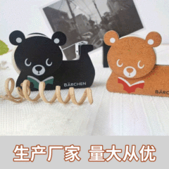 Wholesale ZAKKA Wooden Mr. Bear with Sharp Iron Teeth, Cute Cartoon Style, Practical Tape Cutter