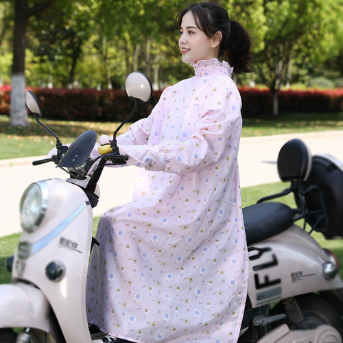 Cycling sun protection clothing for women in summer full-body electric vehicle mid-length shawl anti-UV motorcycle sunshade clothing