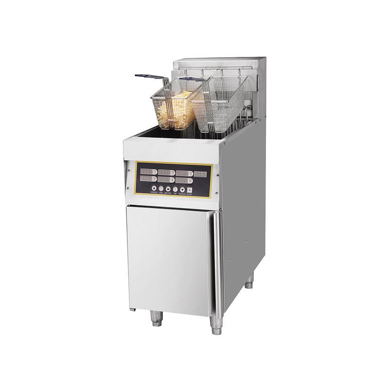 立式单缸双缸双筛电脑版炸炉 商用 全自动大容量油炸鸡机器