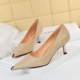 6826-a15 European and American high heel slim heel Satin metal pointed point professional ol sexy thin single shoe women's shoes