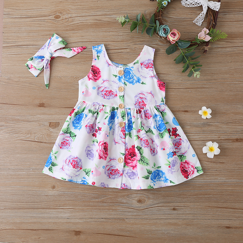 Summer new ins sleeveless dress baby gir...