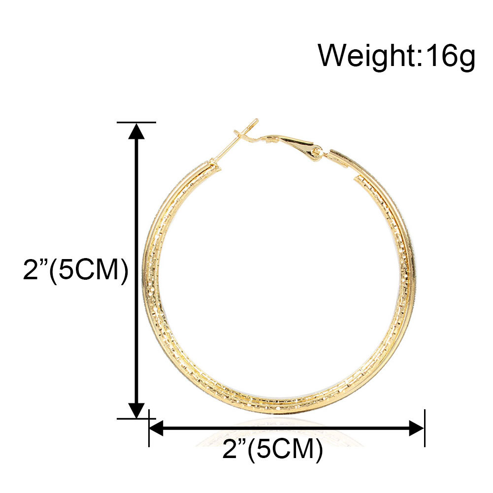 exaggerated geometric metal frosted earrings fashion hoop earrings