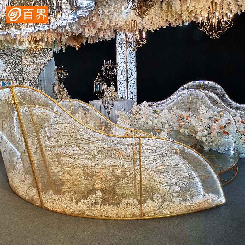 百界2020新款婚庆道具舞台道具迎宾摆件发光道具自由组合厂家批发