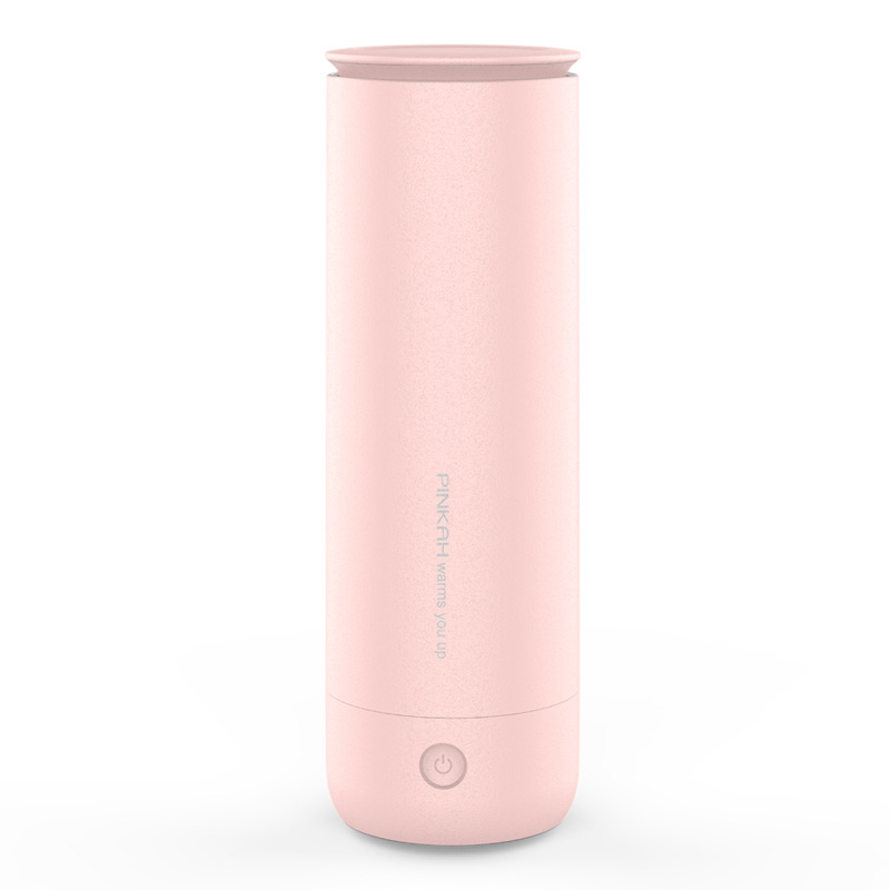 一体煮水杯小型便携式电热水杯黑烧水杯旅行加热迷你旅行电炖杯粉