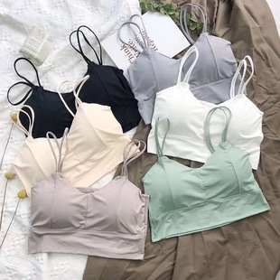U-shaped base beauty vest wholesale ice silk quick-drying seamless underwear women's gathered small chest thin strap inner wrapped chest