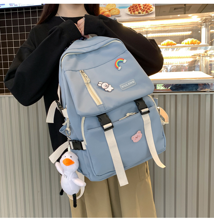 New Korean Contrast Color Large Capacity Backpack Wholesale Nihaojewelry display picture 1