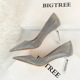 1829-a9 European and American fashion sexy nightclub show thin thin thin heel high heel shallow mouth pointed glittering Sequin cloth single shoes