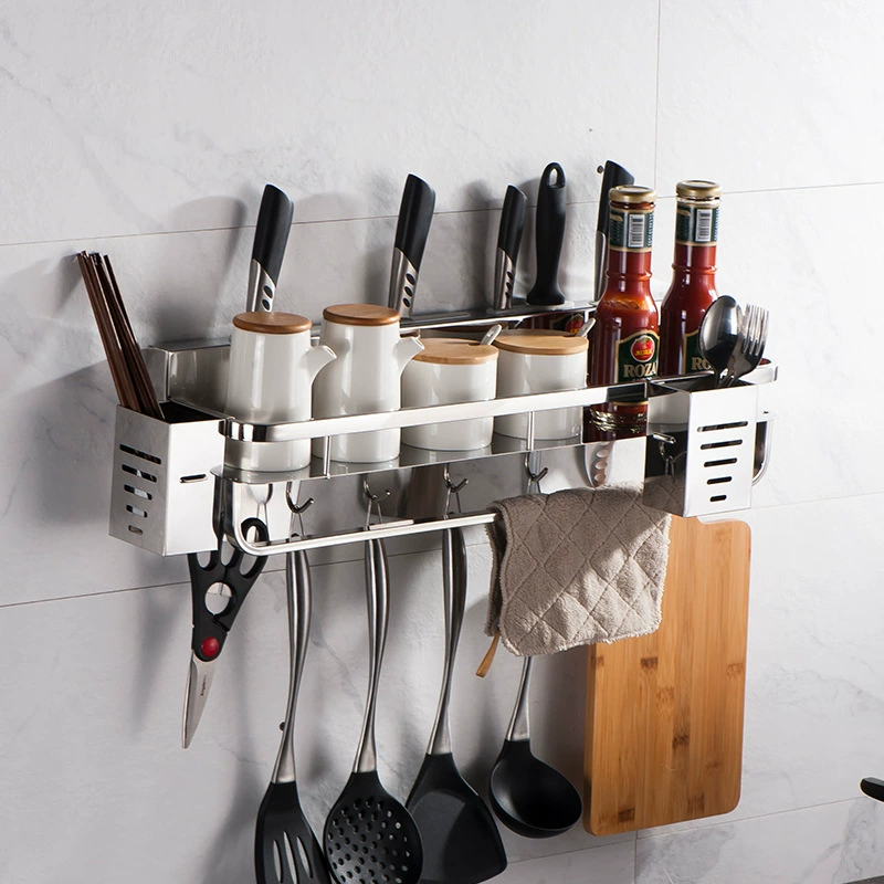 SUS304 Stainless Steel Kitchen Set the Shelf Multifunctional Seasoning Storage Shelf