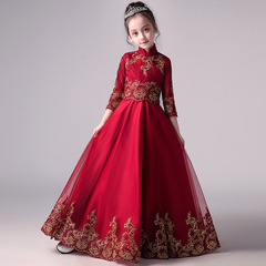 兒童禮服公主裙女童蓬蓬紗花童鋼琴演出服小主持人晚禮服洋氣夏