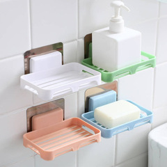 Soap box rack drain bathroom creative punch-free soap rack household suction cup wall-mounted soap box