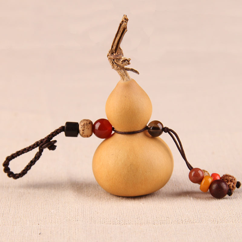 Natural Gourd Keychain, Dragon Head Handle, Handheld Craftsmanship Small Gourd, Five Emperors Coin Pendant, Handheld Ornament