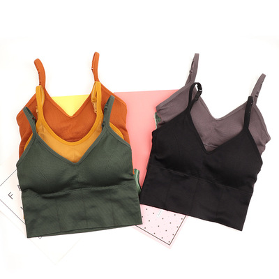 Kaka Same item Type U Beautiful back Wireless motion vest lady Bras Wrap chest camisole Underwear Daisy