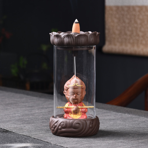 Backflow incense burner creative ceramic home furnishings windproof cover sandalwood incense incense crafts manufacturer direct sales cross-border