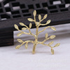 Metal hair accessory, brooch, 24 carat white gold, golden color