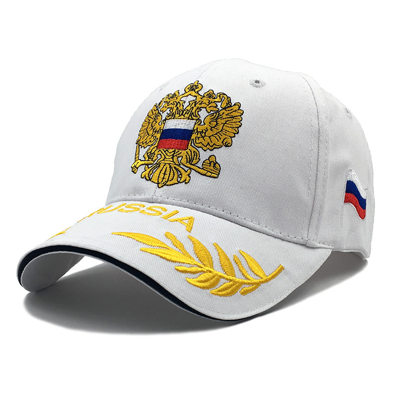 Baseball Cap Russian Flag Gold Embroidered Unisex Leisure Hat_voghion.com