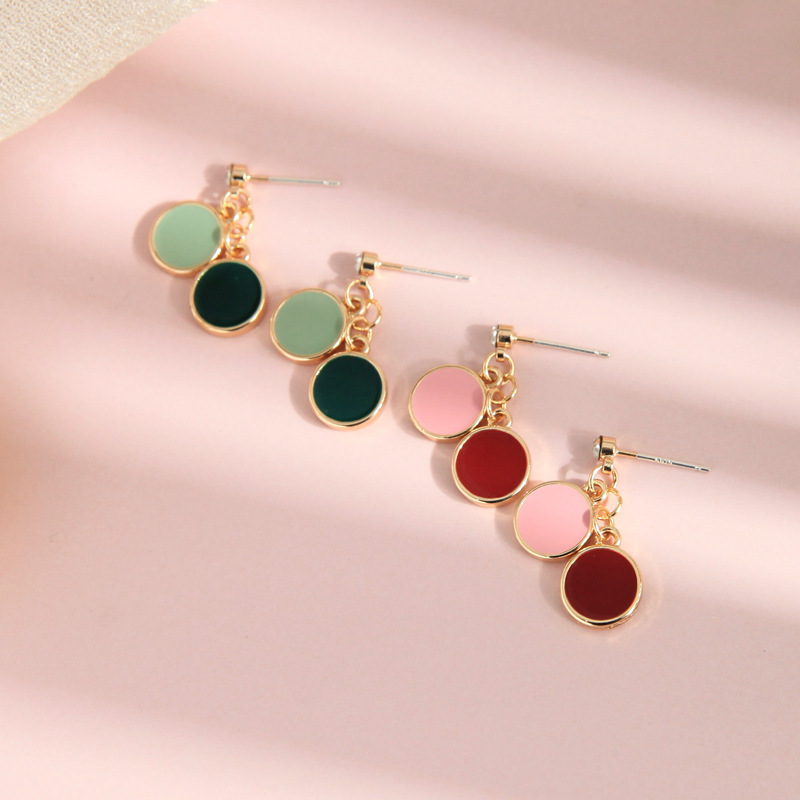 Simple Earrings S925 Silver Pin Small Enamel Glaze Earrings Wild Ring Earrings Wholesale display picture 9