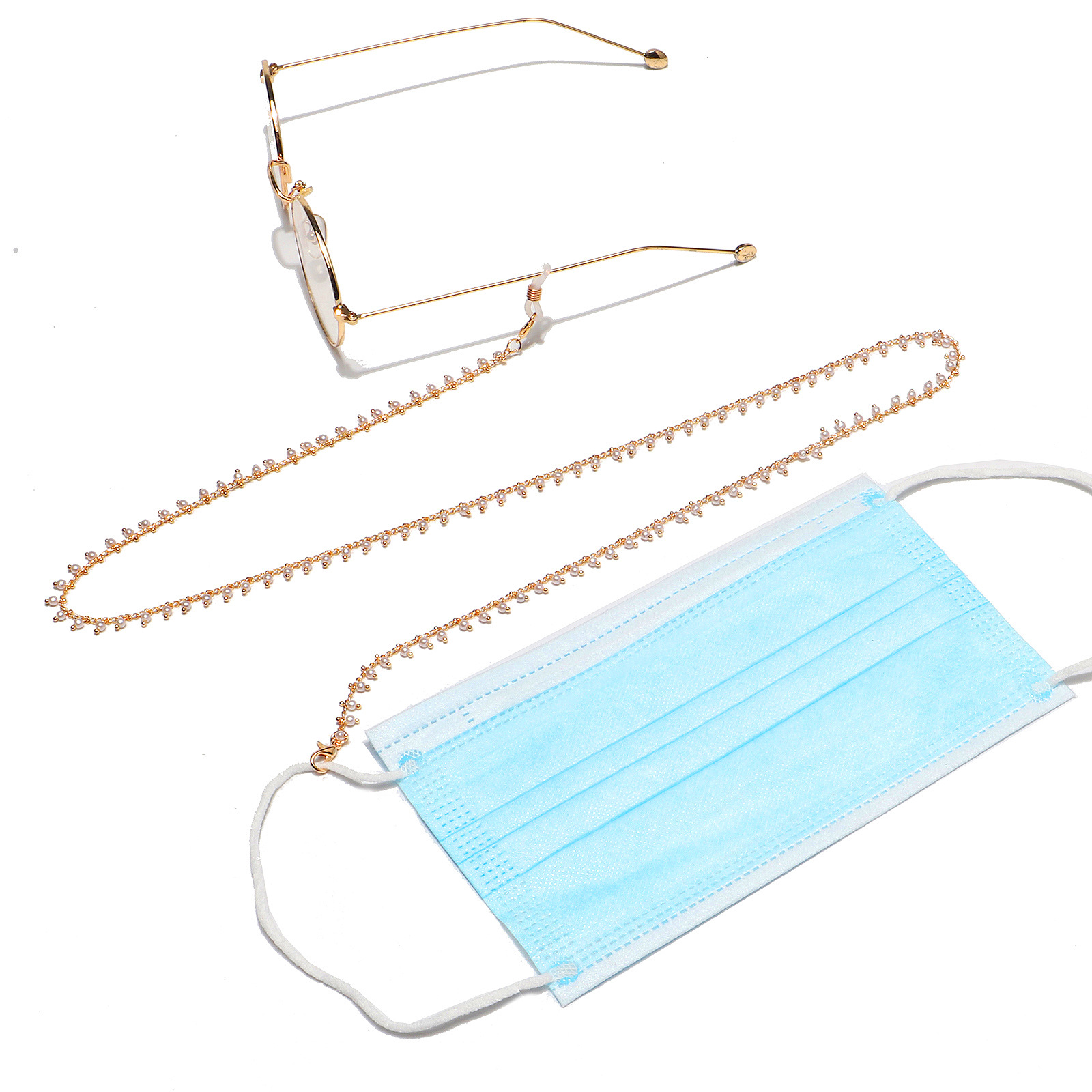 23g Weight Metal Material Fashion Handmade Chain Pearl Glasses Chain Wholesale Nihaojewelry 1