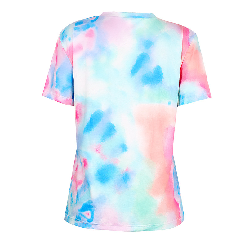 V-neck tie-dye printing T-shirt  NSZH22144