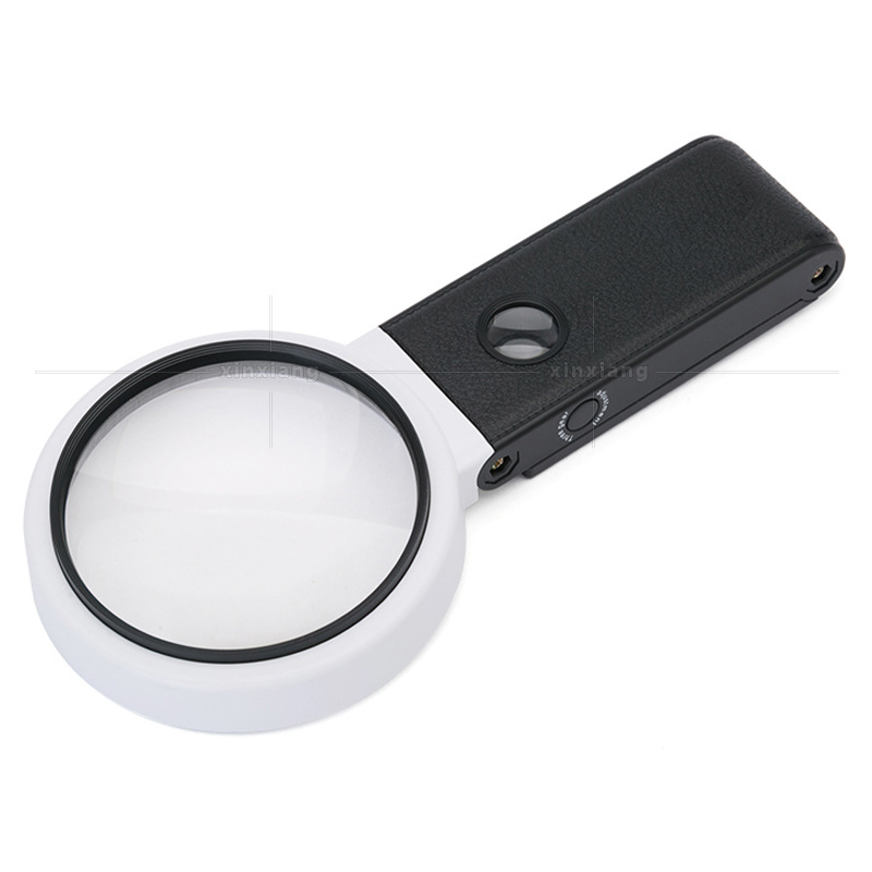 thumbnail image 2 of Lupa de 3,5X 25X con luz y soporte, diseño plegable, 8 LED iluminados para trabajos de cerca, lectura de gafas grandes de mano, 2 of 5