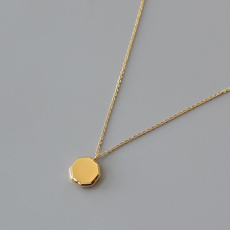 6g Weight Necklace Classification Titanium Steel Material Women'S Gender Fashion Style Simple Solid Geometric Honeycomb Titanium Steel Necklace 7