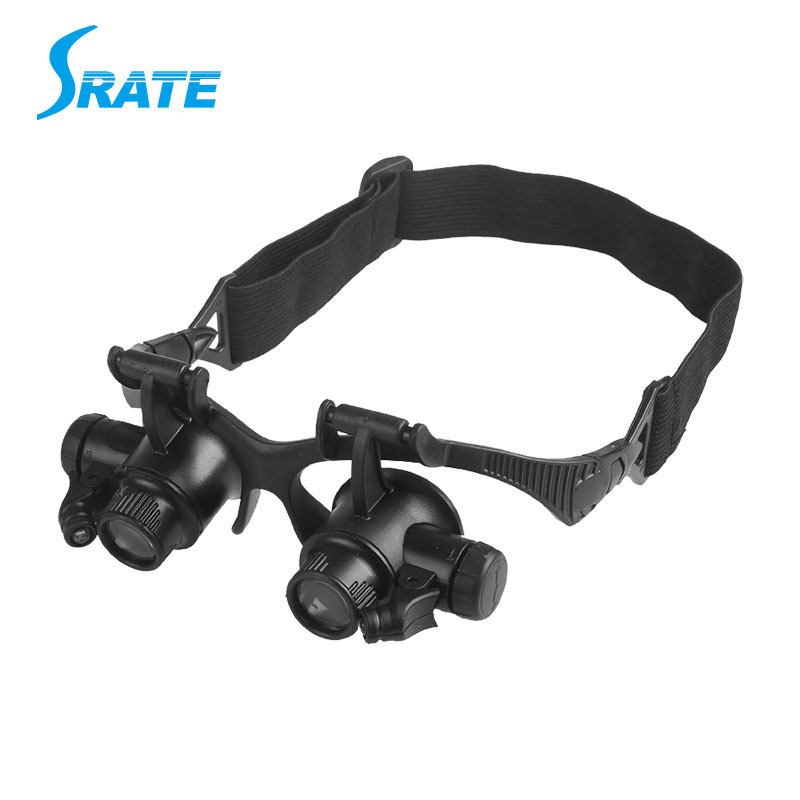 工厂2.5X4X6X8X10XLED眼镜式钟表修理放大镜跨境货源WX光源