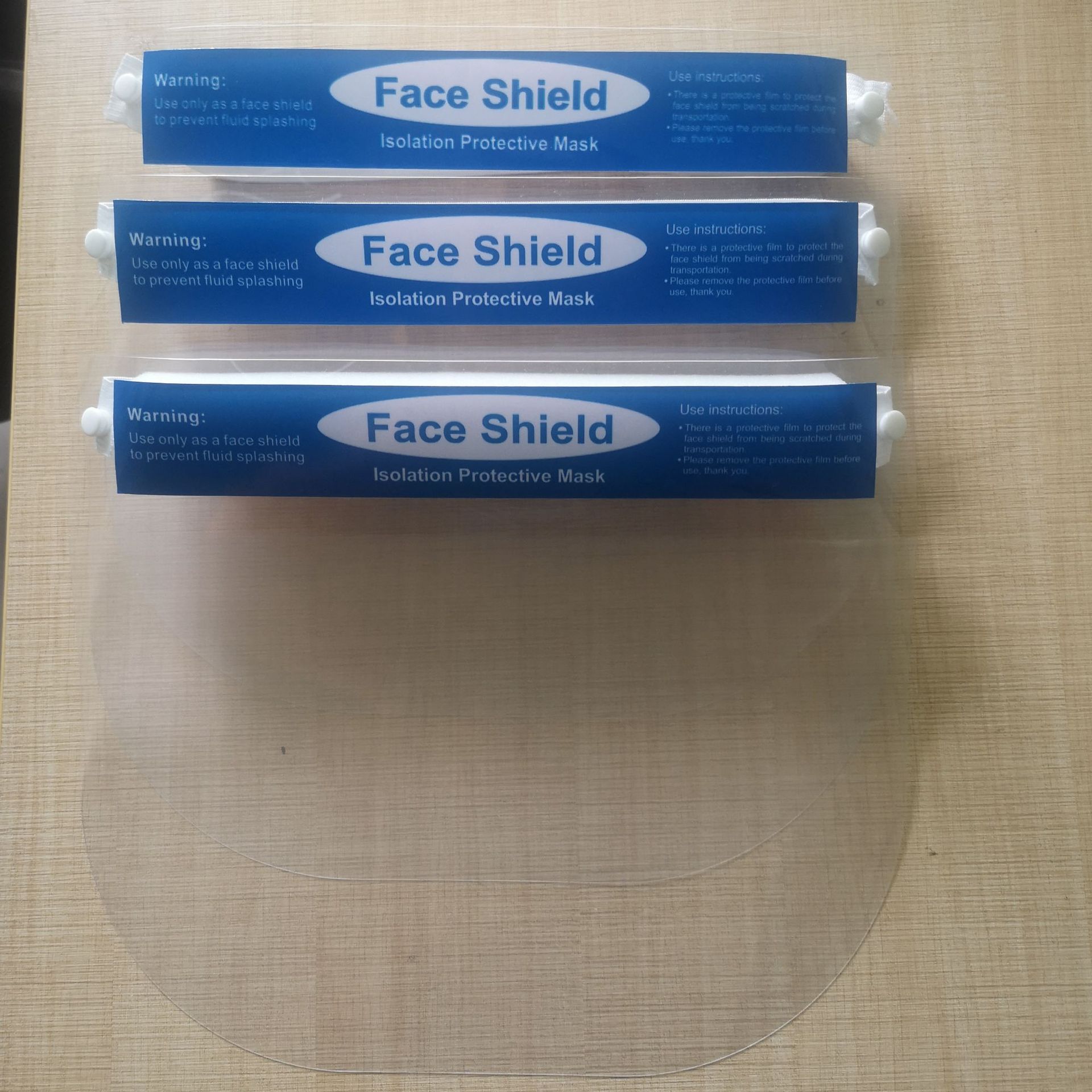 APET高透性隔离防飞沫护目英文保护透明双面防雾高清PET保护面屏