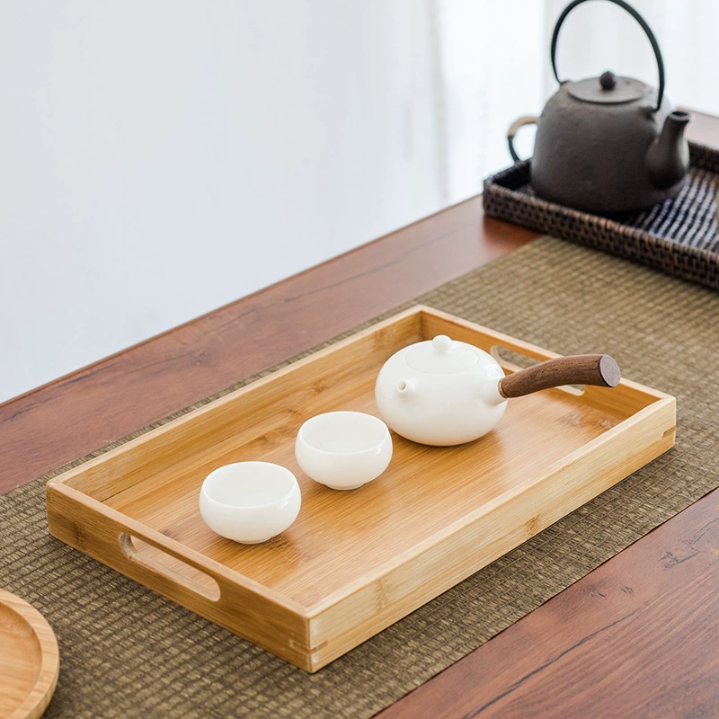 Bamboo tea tray Japanese simplicity house dry soak bamboo plate pot rectangular water cup small bamboo plate small bamboo plate tea table
