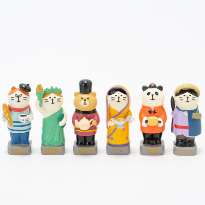 ZAKKA杂货 环游世界旅游纪念吉祥物 树脂工艺品办公桌面摆件|ru