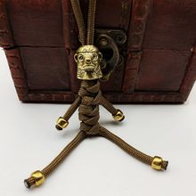 速卖通EDC黄铜刀坠伞绳坠手电筒坠指虎坠半成品配件平头哥绳坠铜