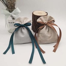 亚麻文玩棉布袋抽绳袋棉麻袋茶叶袋小麻布袋帆布束口收纳袋