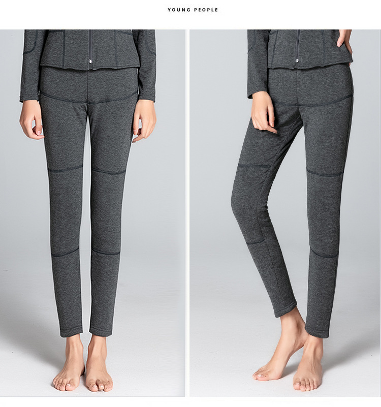 Quần legging nam lót lông cừu chống lạnh mùa đông, eo cao giữ nhiệt cashmere dày — YF20811 lót lông nam chi tiết 10