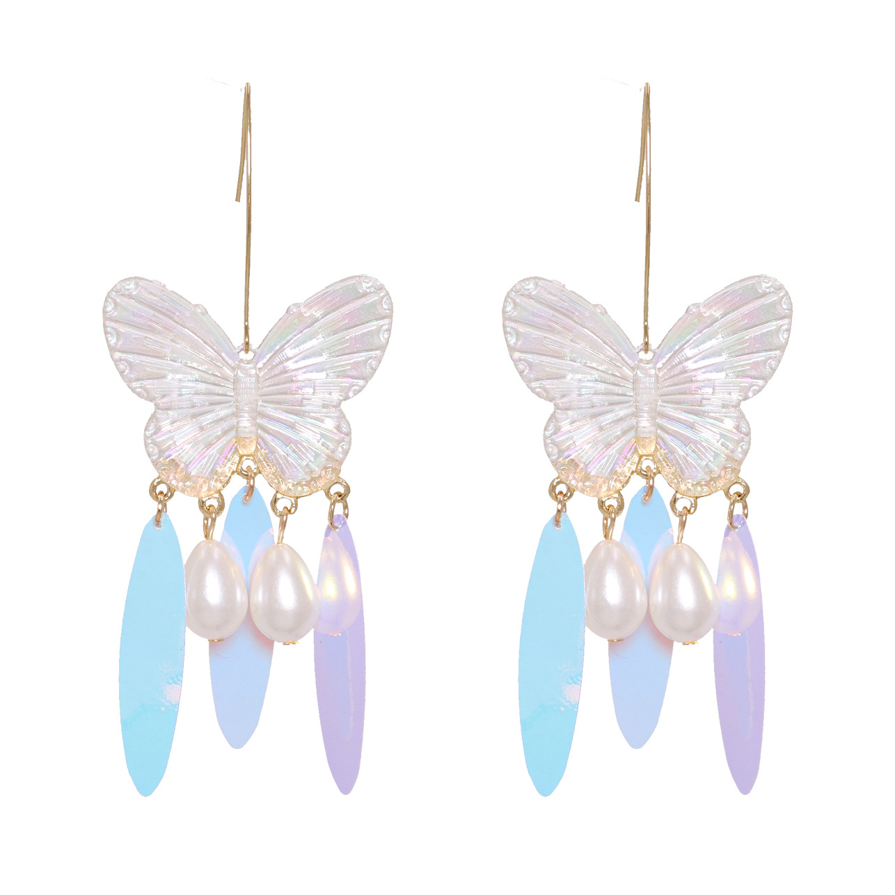 Neue Mode Geometrische Acrylplatte Schmetterling Wassertropfen Perlenohrringe Für Frauen display picture 13