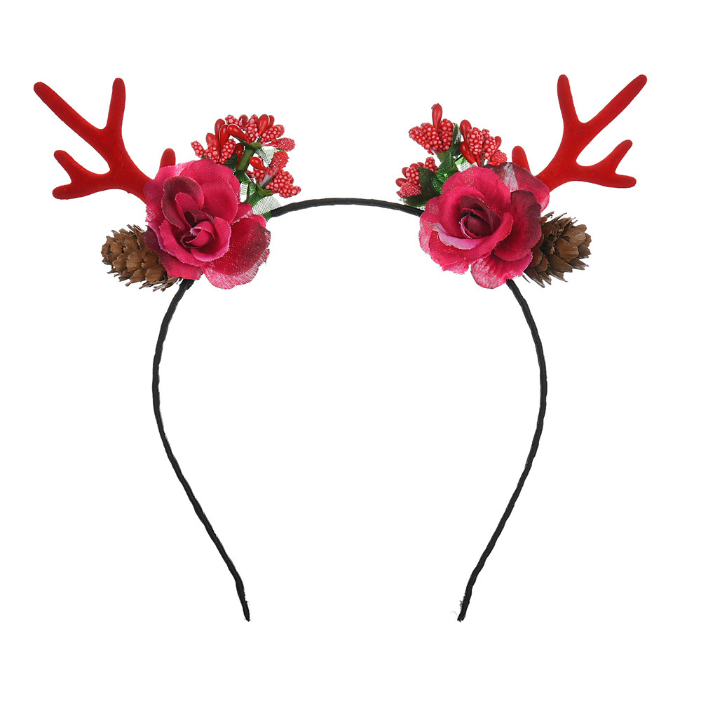 Nueva moda Venta caliente Navidad flocado corbata diadema niños diadema DIY fábrica al por mayor